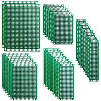 ELEGOO 32 Piezas Doble Cara Junta de PCB Doble Cara Tarjeta Placa Prototipo Kit para Soldadura DIY con 5 Tamaños…